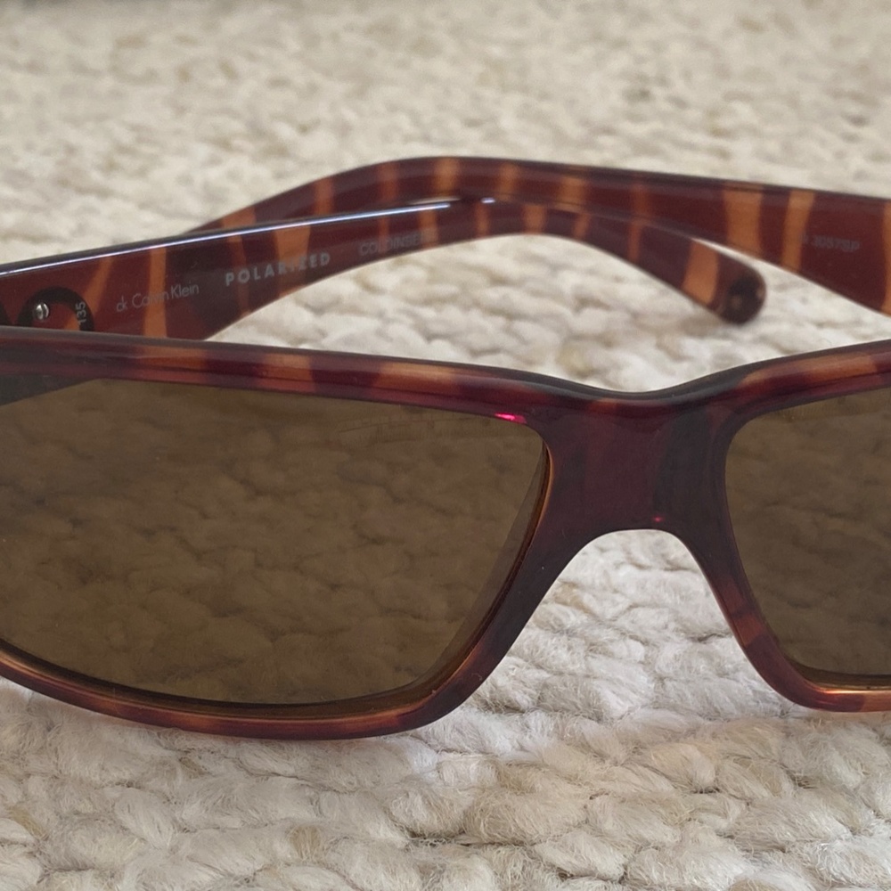 Calvin Klein Rectangular Brown Tortoise Polarized… - image 4